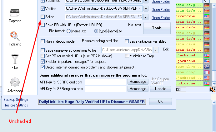 GSA SER verified lists