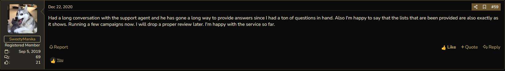 BlackHatWorld Member Review - SER Verified Lists