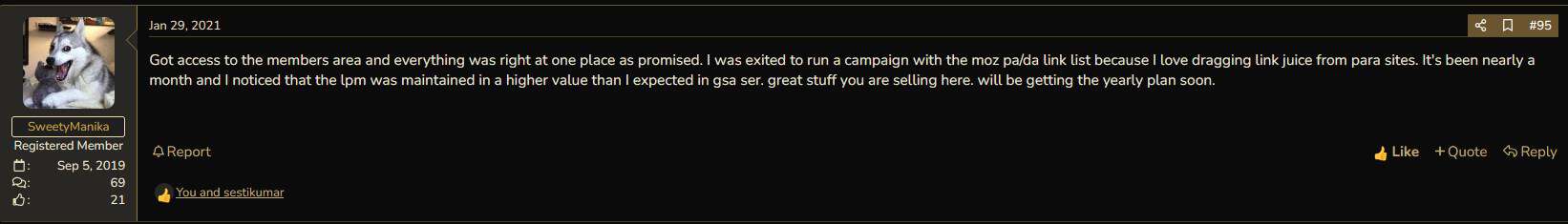 BlackHatWorld Member Review - SER Verified Lists