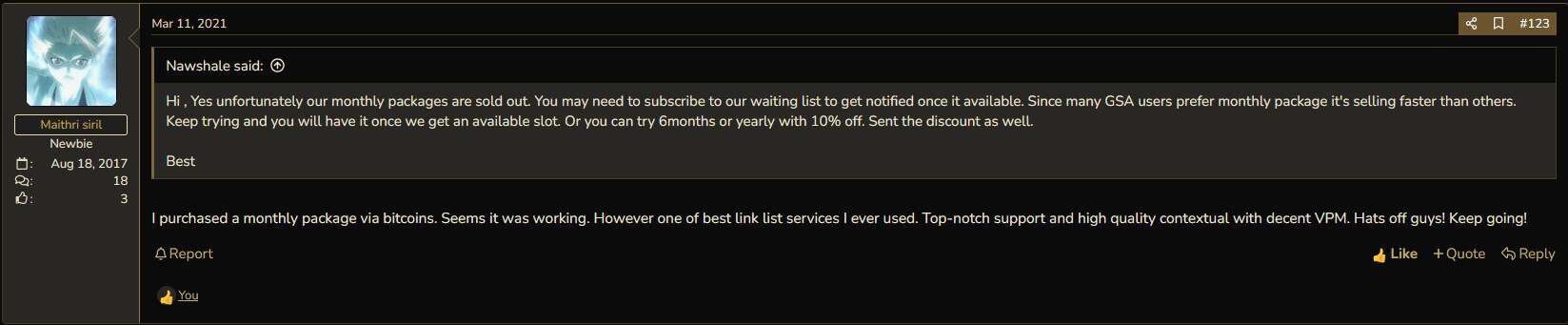 BlackHatWorld Member Review - SER Verified Lists