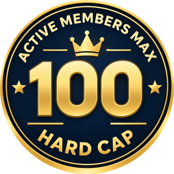 100 active members maximum — hard cap